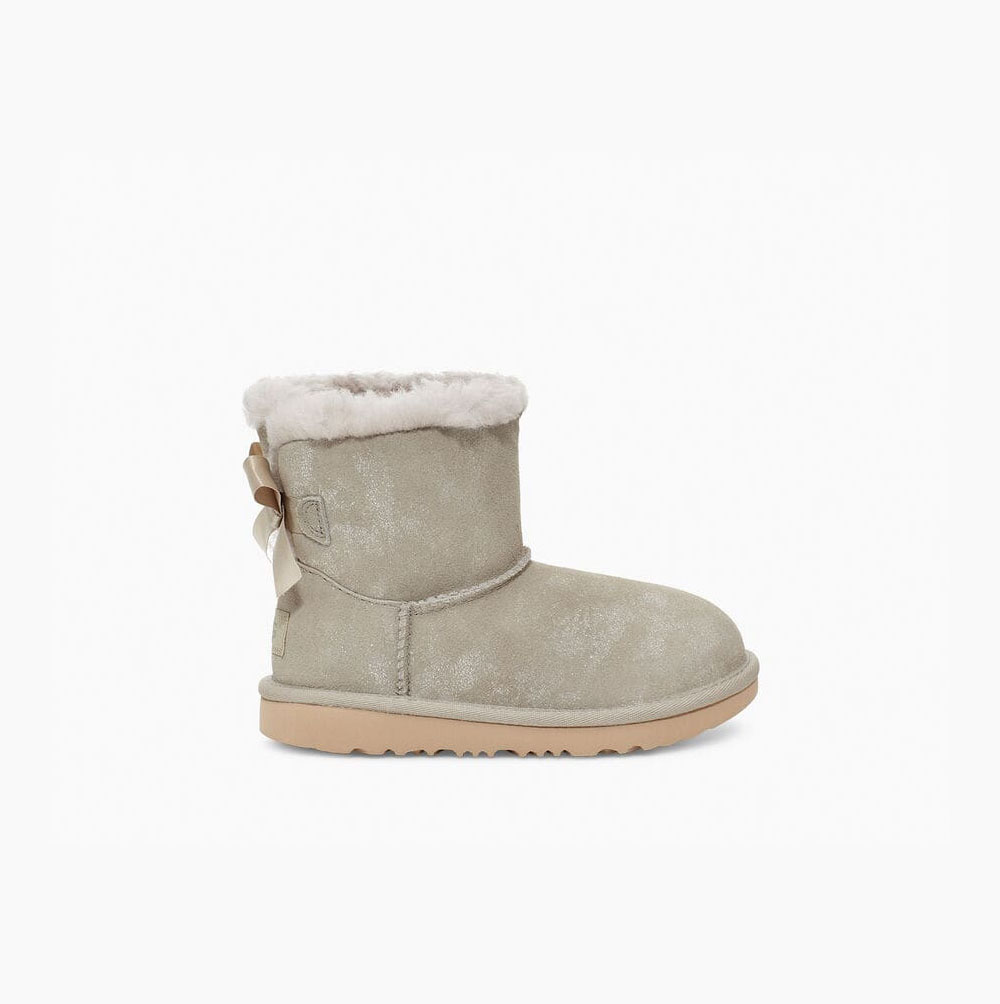 UGG Mini Bailey Bow II Shimmer - Boots Barn - Grå (NO-L765)